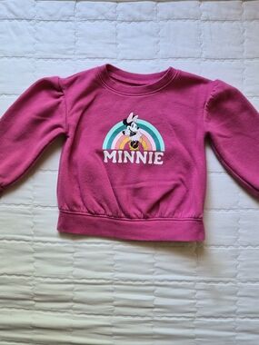 Disney Pink Minnie Rainbow Pullover Sweatshirt